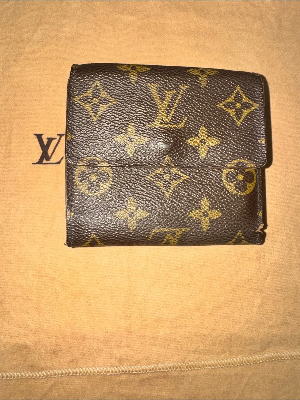 Authentic Louis Vuitton Monogram Compact Brown Leather Wallet